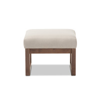 Baxton Studio BBT5200-Light Beige Yashiya Mid-century Retro Modern Light Beige Fabric Upholstered Ottoman Stool